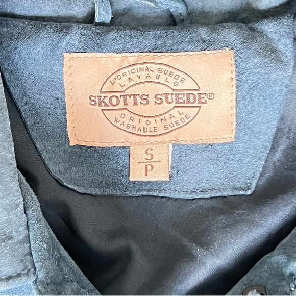 Vintage Blue 100% Leather suede jacket - Picture 2 of 8